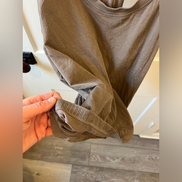 Athleta Razor Back Bronze Sparkle Tank Top Large - Picture 2 of 6